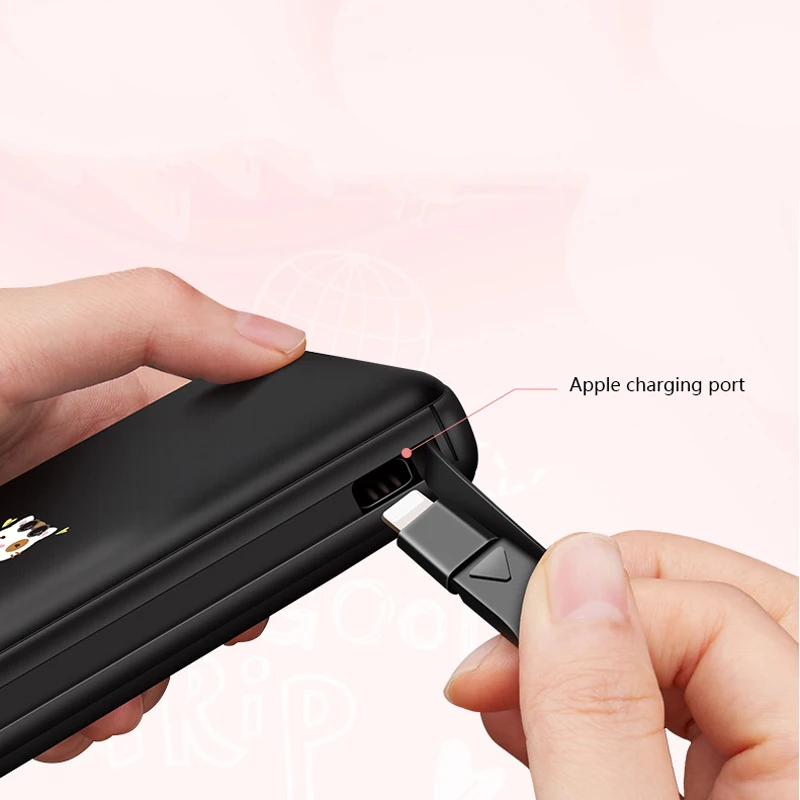 10000 mAh мини банк питания милый светодиодный цифровой дисплей Портативный зарядный внешний аккумулятор для Xiaomi Iphone