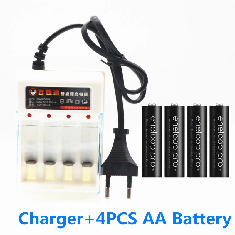 Синий Panasonic eneloop AA батарея 2500 MAH батарея 1,2 V Ni-MH камера игрушка AA предварительно заряженная батарея+ 1,2 V зарядное устройство - Цвет: Синий