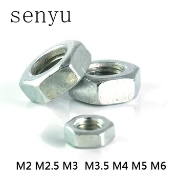 

LUHUICHANG 50pcss M2 M2.5 M3 M3.4 M4 M5 M6 Galvanized Hex Nut Hexagon Nuts Suit For Screws Bolts