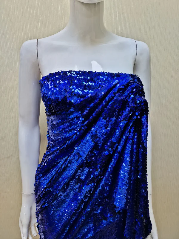 Высокое качество знаменитостей моды синий без бретелек Bodycon яркое платье клуб вечерние платья