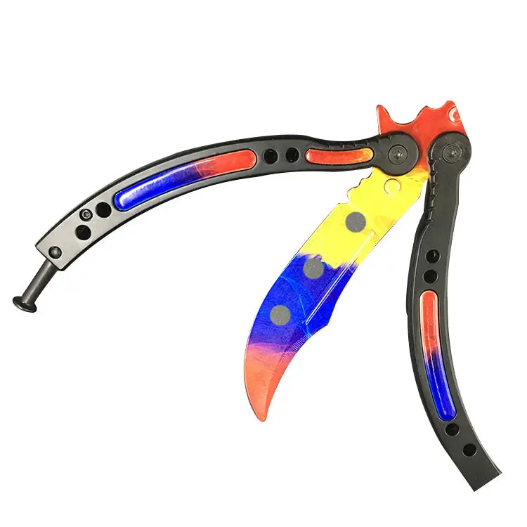 Бабочка в ноже balisong Karambit складной нож Лезвие подарок для мужчин тренировочный нож Практичный Нож не заточенный с отверткой