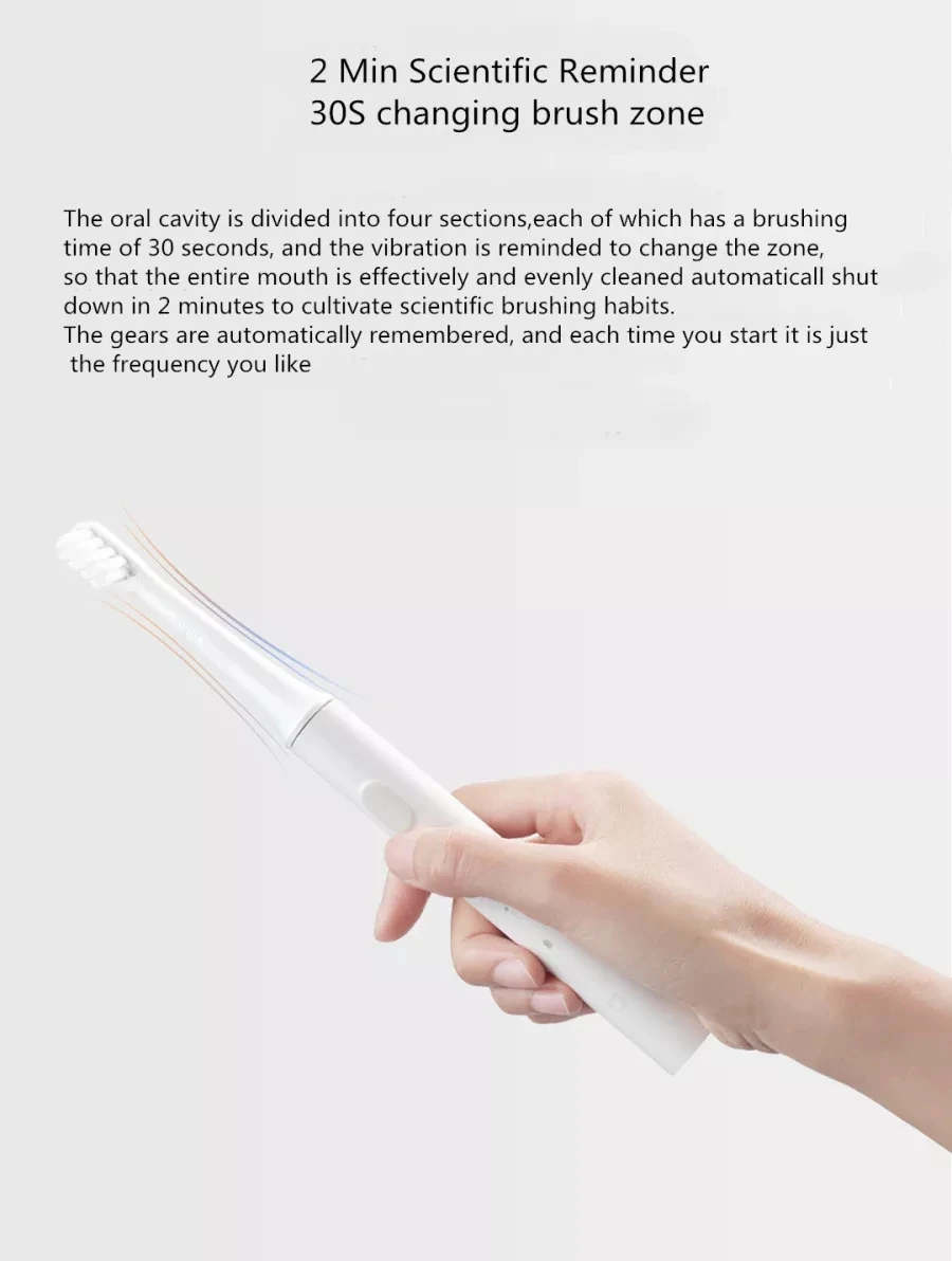 100% Xiaomi Mijia T100 Electric Toothbrush Sonic Head Adult Waterproof Ultrasonic automatic Toothbrush Rechargeable