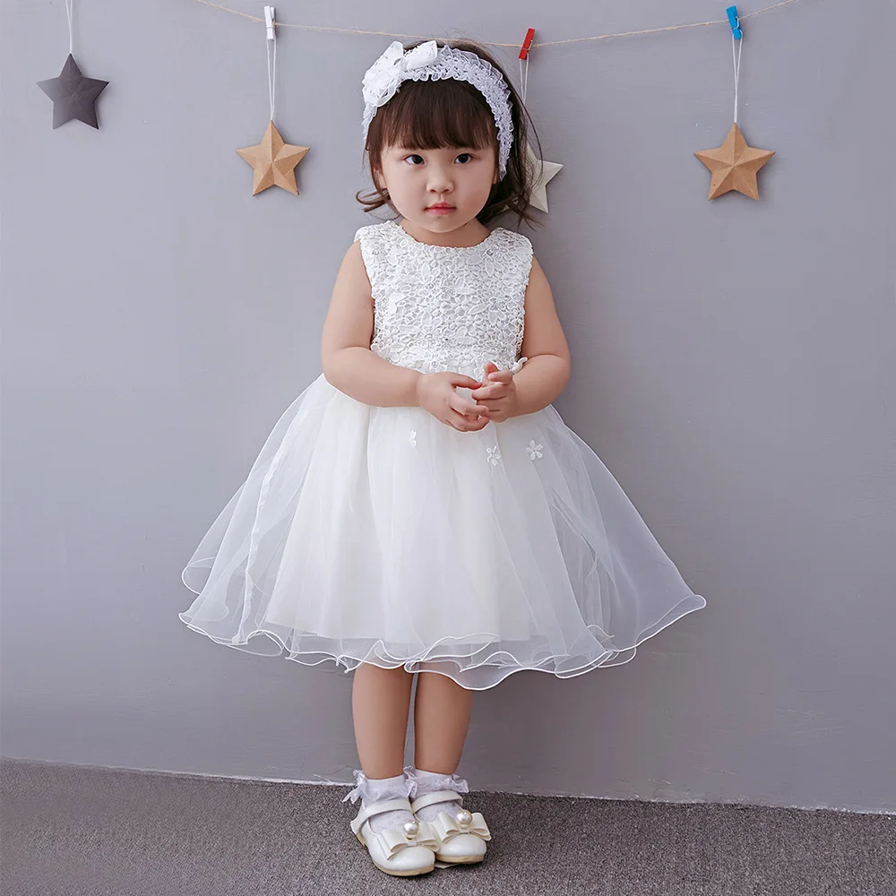 

2018 Infant Lace Princess Dress Dresses of Bride Fellow Kids BABY'S FIRST Month Baptism a Year of Age Wedding Dress Baby Photogr
