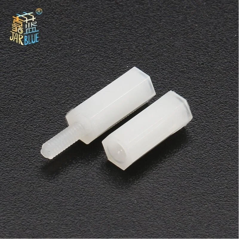 200Pcs/set Nylon Spacer Screw M2 M2.5 M3 M4 Black/White Hex Flat Head Plastic Spacing Nuts
