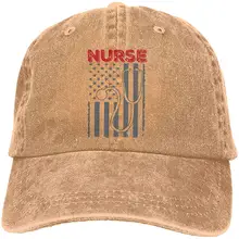 Американский флаг с медсестрами взрослая Джинсовая Шляпа От Солнца регулируемая бейсболка