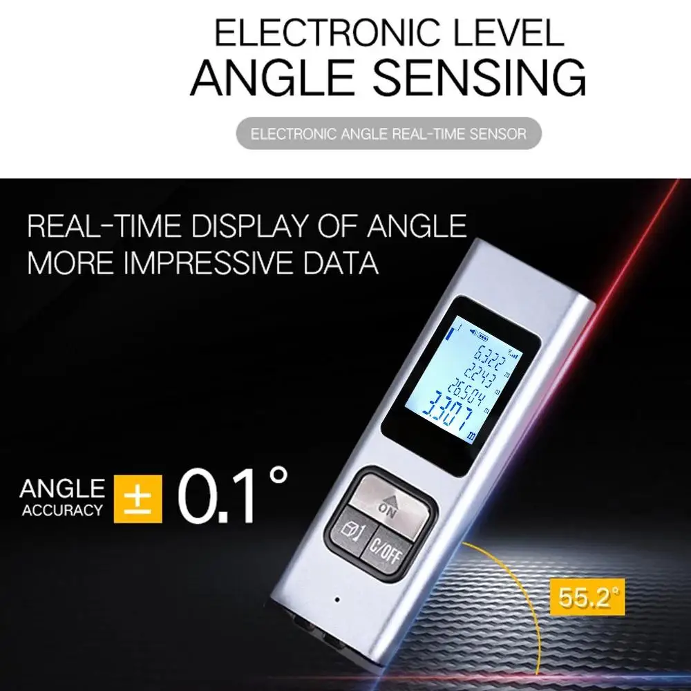 ALLSOME LS-X Интеллектуальный 40 м IP54 Водонепроницаемый ручной лазерный дальномер USB портативный Перезаряжаемый лазерный дальномер