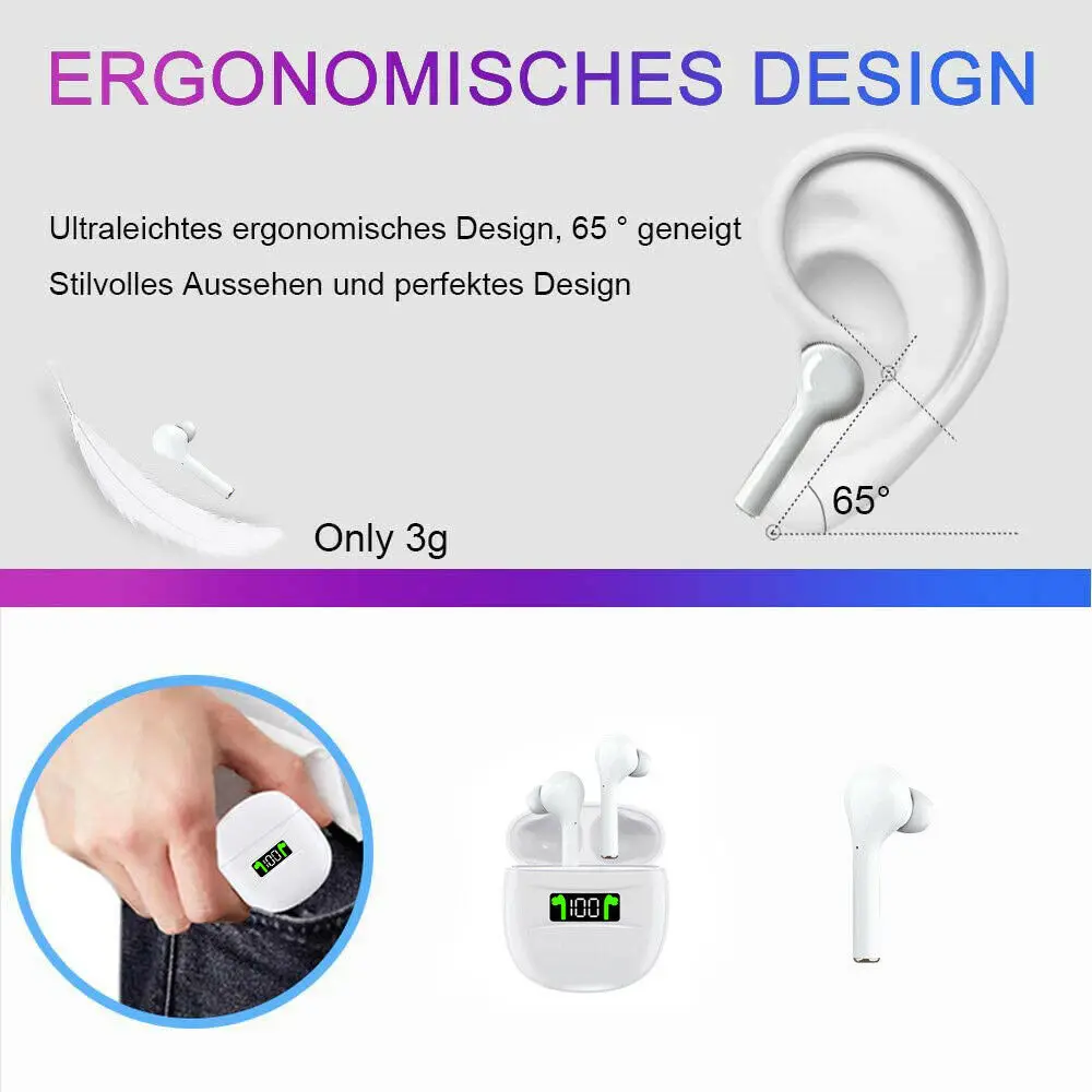 2020 New Bluetooth 5 0 Earphone J3 Pro Charging Box Wireless Headphone Touch Control Earbuds Headset TWS for Android IOS Phone