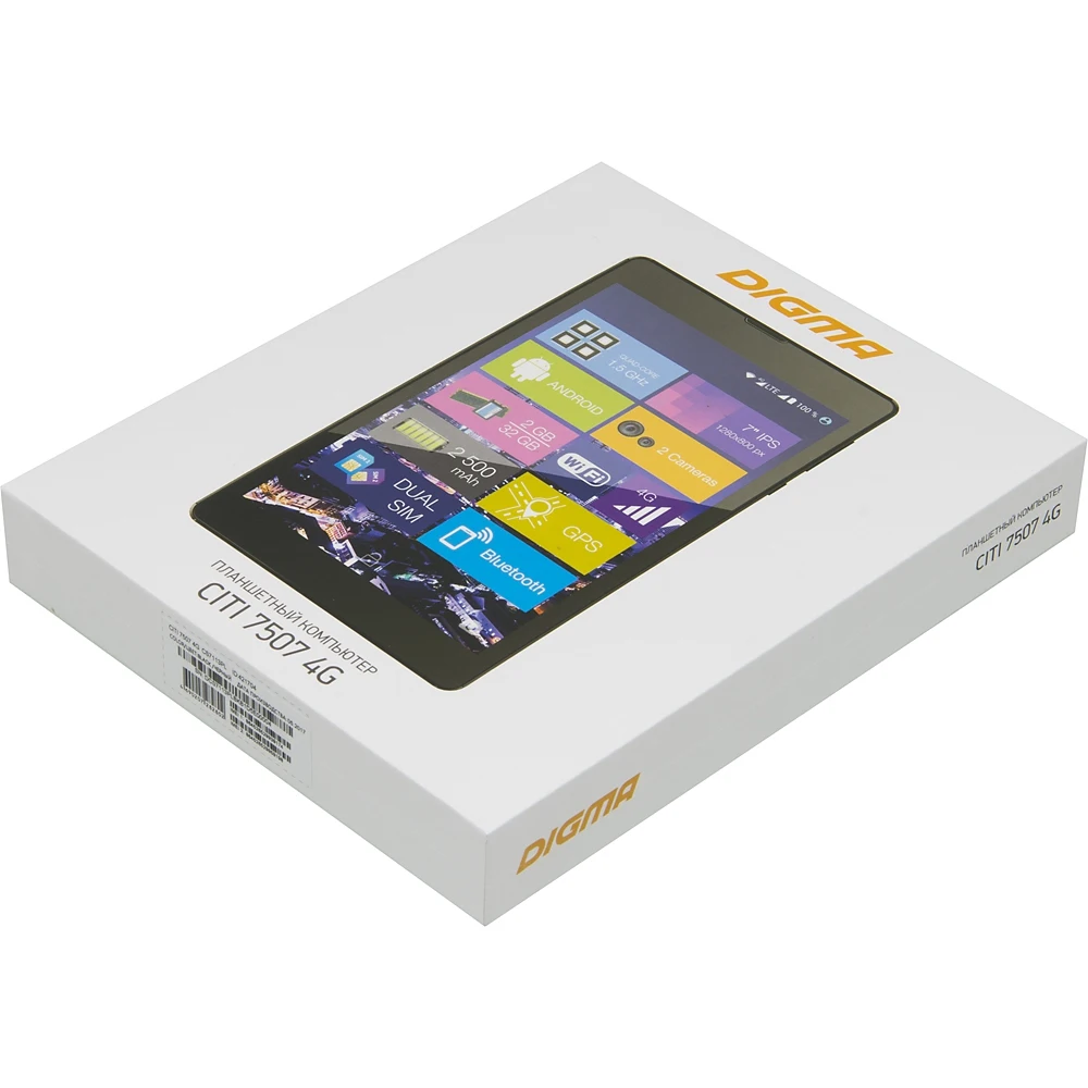 Планшет Digma CITI 7507 4G SC9832 4C/2Gb/32Gb 7" IPS 1280x800/3G/4G/And7.0/черный/BT/GPS/5Mpix/2Mpix