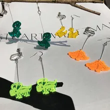 Личность динозавров, серьги со шпилькой, для Для женщин обувь для девочек в стиле «панк» забавные Животные акриловых модных серьги вrincos Бижутерия Подарки