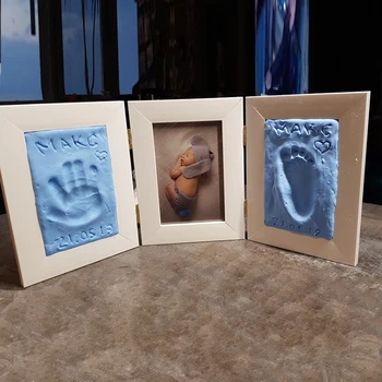 

Baby footprint ultra light stereo Baby Care Air Drying Soft Clay Baby hand foot Imprint Kit Casting DIY Toys paw print pad 30g