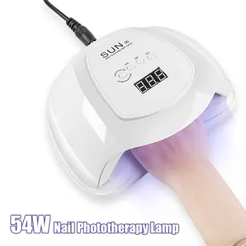 

Smart Sensor Timing High Power Curing Nail Dryer LED UV Lamp Salon Home 54W Manicure LCD Display Gel Polish Tool Portable