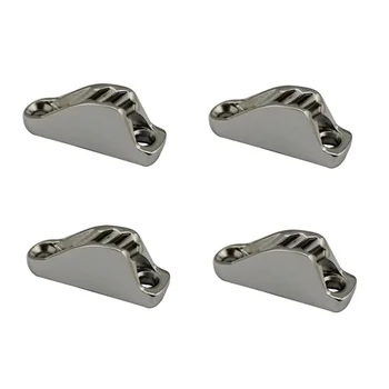 

4PCS Stainless Steel Marine Sailing Rope Cam Cleats 18X48mm Flip Up Clam Clamp Jam Cleat for Sailboat Yacht Hardware