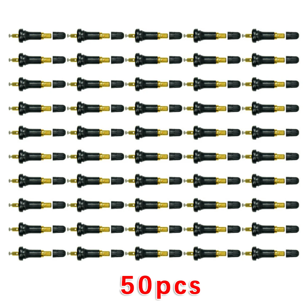 

50PCS Universal Snap-In Black Rubber Tire Valve Stems Short Rod Car Accessory Car Wheel Rim TPMS Tire Pressure Sensor Valve Stem