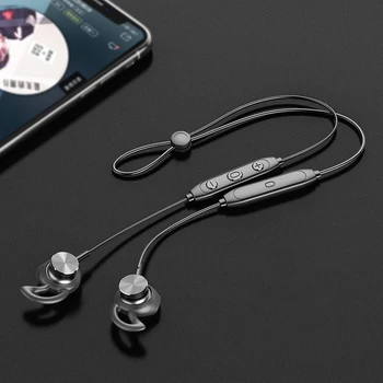 

L5C Metal Magnetic Wireless Bluetooth 5.0 Earphone Headset For Iphone XR XS MAX HUAWEI P30 Sport Stereo Bass Neckband with Mic