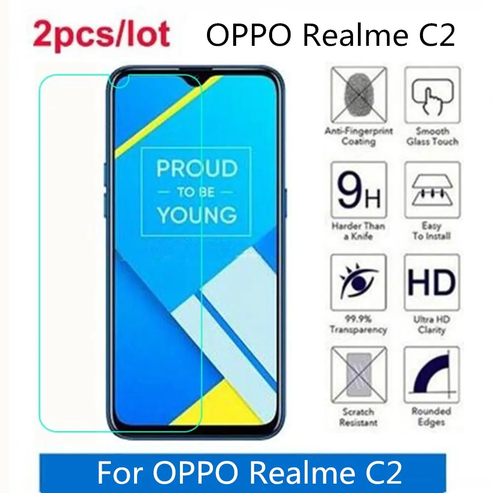 Закаленное стекло для OPPO Realme C2 2.5D Премиум Защитная пленка экрана защитная |