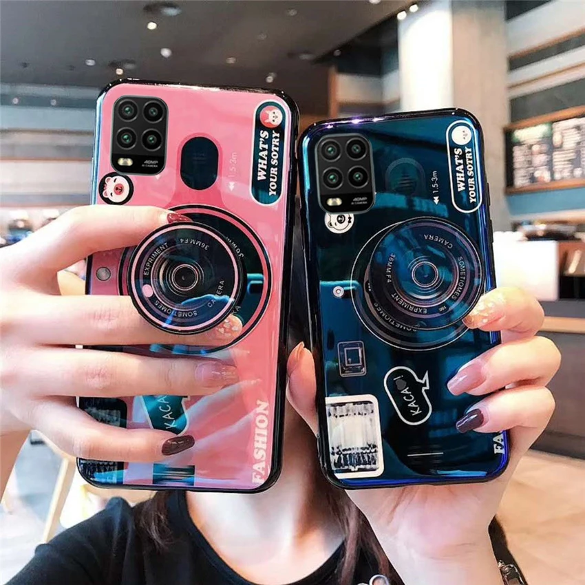 For Redmi Note 9s 9 Pro Max K30 K20 Retro Camera Silicone Case Xiaomi POCOPHONE F1 X2 Mi9T Mi9 T Back Cover With Holder |