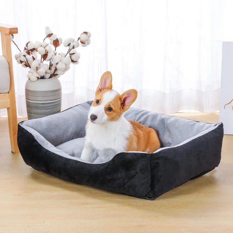 Bone Pet Bed Warm linen For Small Medium Large Dog Soft Pet Bed For Dogs Washable House For Cat Puppy Cotton Kennel Wash Pet bed