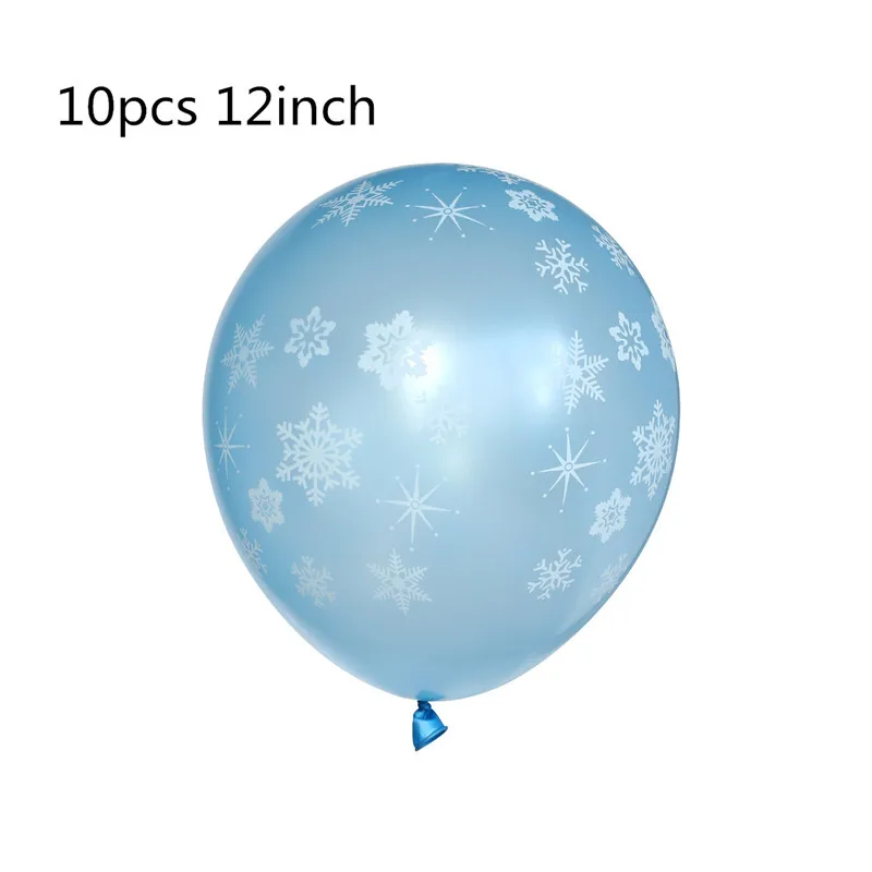 10pcs latex blue Рождественские украшения Снежинка баннер Одноразовые Партии Посуда бумажный стаканчик, тарелка нож вилка ложка дети день рождения - Цвет: 10pcs latex blue