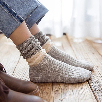 

1 Pair Women Socks New Autumn Winter Japanese Fashion Harajuku Colorful Striped Socks Medias Cotton Long Funny Socks