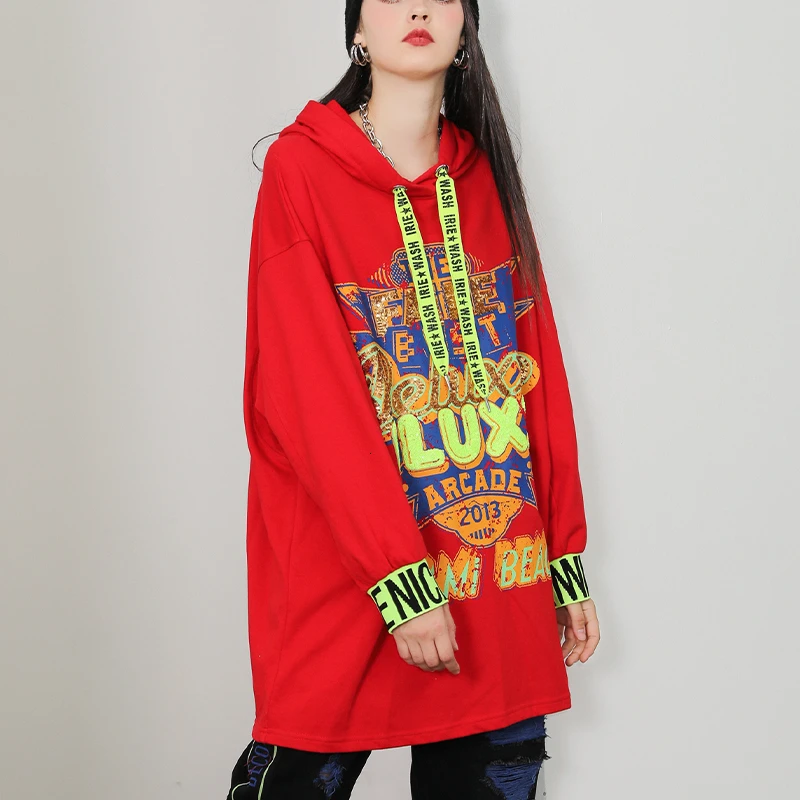 Max LuLu Осенняя Роскошная модная Корейская женская одежда в стиле панк женские толстовки с капюшоном с принтом повседневные женские длинные свитера большого размера