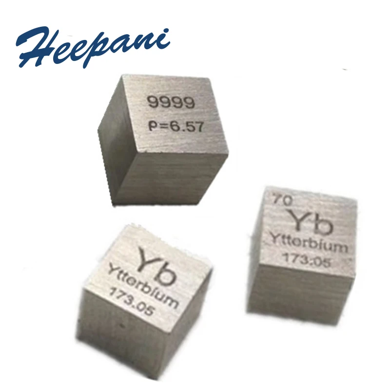 ytterbium редкоземельный куб плотности металла 99.99% чистоты 10 мм 4N Yb Коллекция элементов Таблица слиток/гранул
