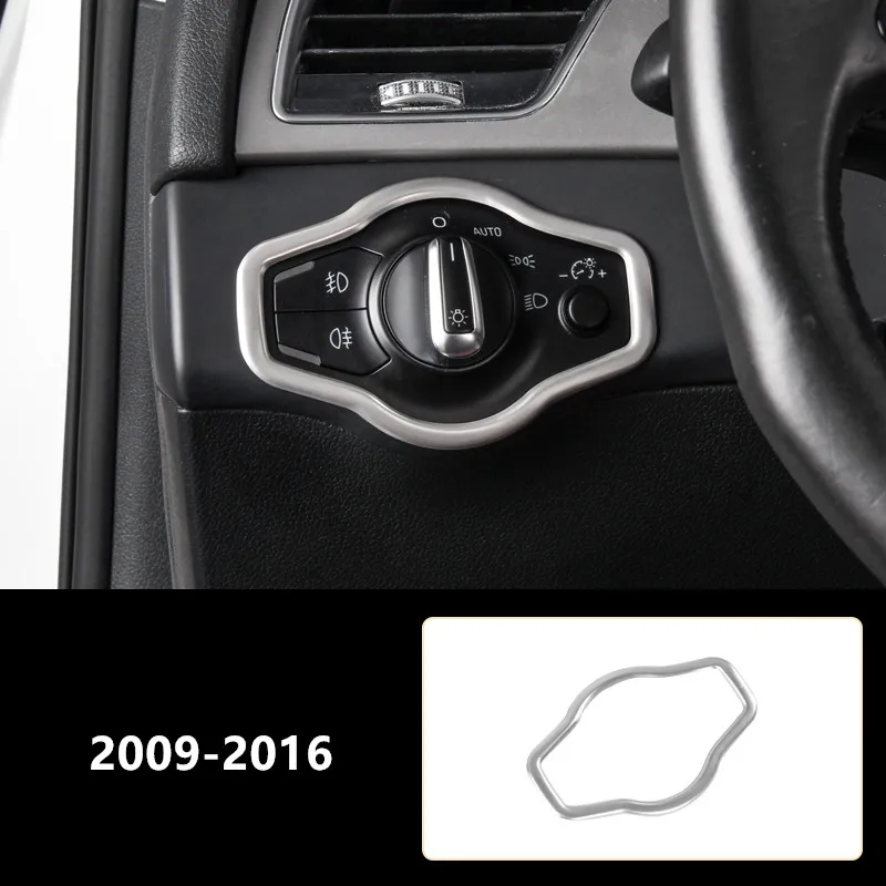 Вентиляционные отверстия из нержавеющей стали, кнопка переменного тока, рамка, крышка для Audi A4 B8 2009-16, внутренний держатель для стакана воды, отделка дверных ручек, полоски - Название цвета: Headlight