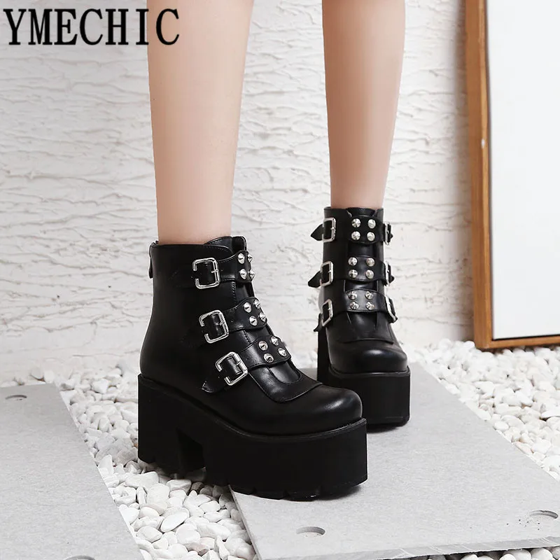 Женские армейские ботинки на платформе, на высоком блочном каблуке, в стиле панк, с заклепками, ботинки в Военном Стиле, большие размеры 34-45, ... Женские армейские ботинки на платформе, на высоком блочном каблуке, в стиле панк, с заклепками, ботинки в Военном Стиле, большие размеры 34-45, ...