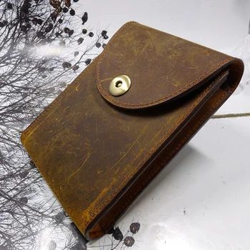 

blongk Genuine Leather Belt Bag Zippered Waist Pack on Belt Passport Driver's License Case Card Holder Car Key Bag Men LBD-HZ