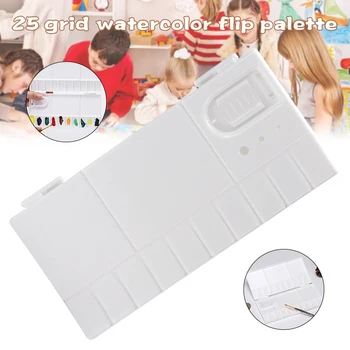 

Flip Folding Drawing Tools Palette White Art Supplies Paint Box PP Watercolor Tray 25 Grids Large New