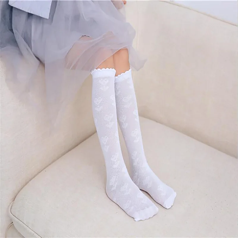 Горячая Летняя Распродажа гольфы для девочек кружева сплoшнoe плaтьe принцeссы милый костюм для мальчиков, детская белая у этой модели нет пятки носки-трубы средней высоты для девочек