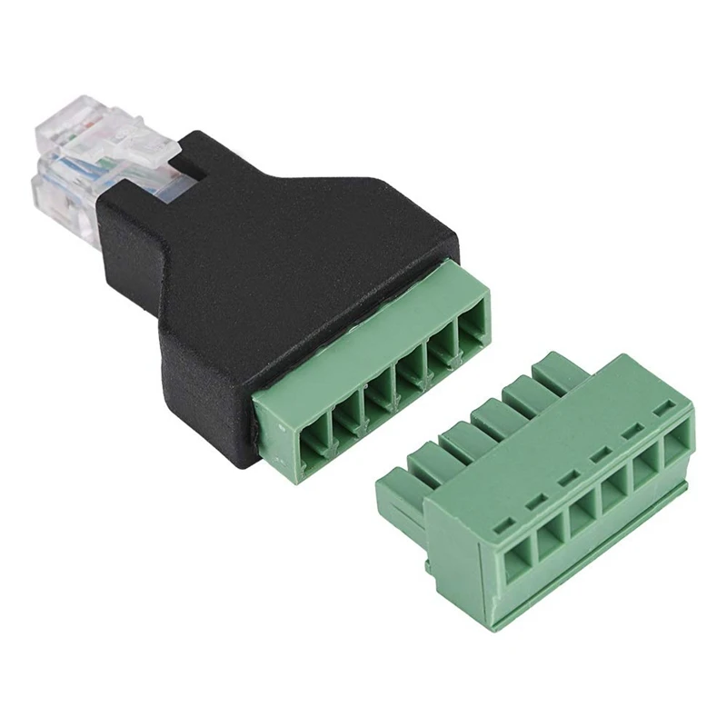 Горячий адаптер разъем Ethernet Rj12 6P6C штекер к винтовой клемме 6 Pin сплиттер с щитом клеммы 6 Pin винтовые клеммы