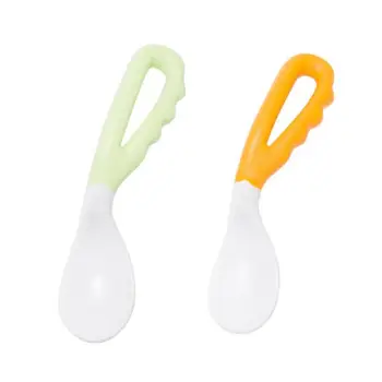 

Infant Baby Safe Spoon Solid Feeding Pacifier Bending Spoon Curved Training Eating Utensils