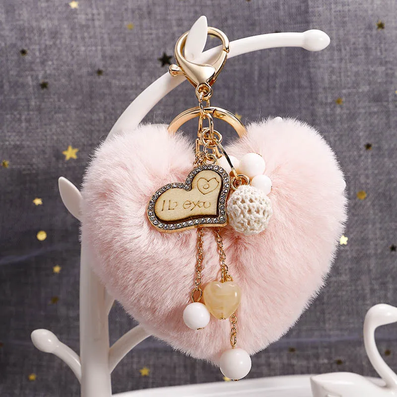Pom Pom Keychain Bag Pendant Handbag Charm Fur Keyring Girl's Fur Keychain 