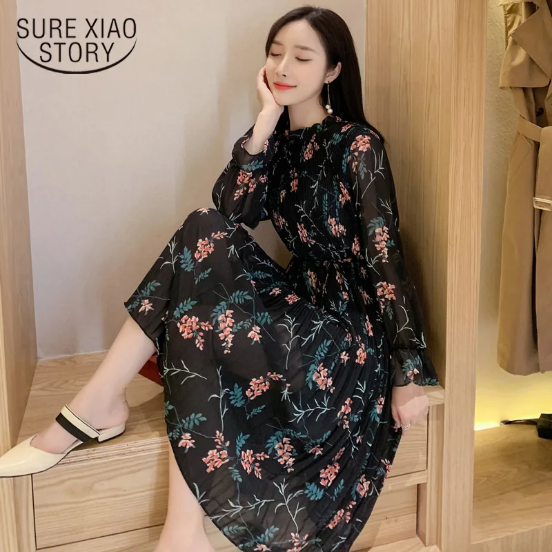 mid calf chiffon dress