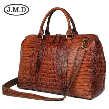 

J.M.D High Quality Leather Alligator Pattern Women Handbags Dufflel Luggage Bag Fashoin Men's Travel Bag Shoulder Bag 6003