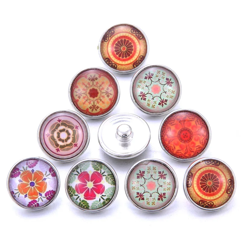 Bracelet Jewelry Metal Snap Buttons 5pcs/lot Glass Snap Jewelry Mixed Exotic Animal Pattern 18mm Glass Snap Buttons For DIY Bracelet