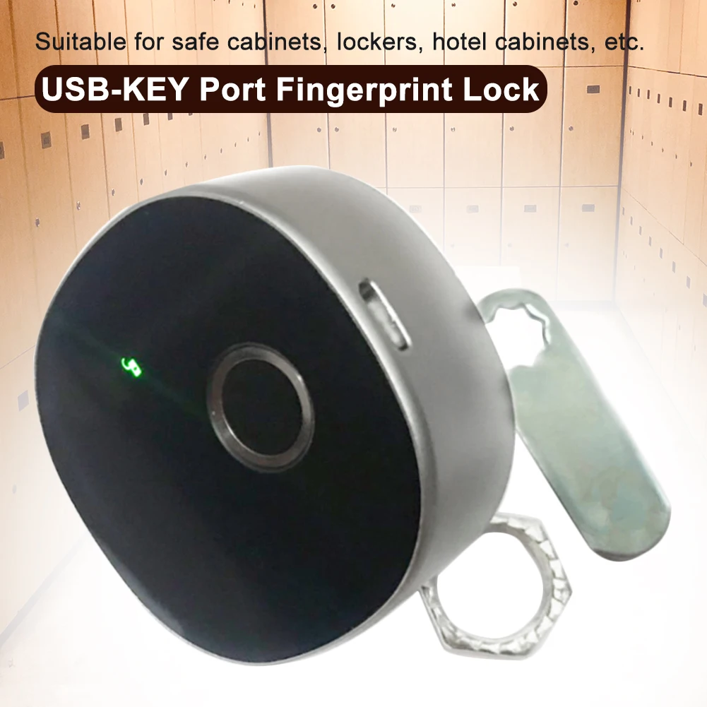 

Home Office Anti-theft Battery Powered Wardrobe Intelligent Drawer Zinc Alloy Electronic USB-KEY Port Fingerprint Cabinet Lock