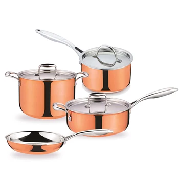 

Luxury copper pot Handmade art frying pan 24/26 cm soup pot 16/18 cm milk pan kitchen cookware set nonstick cookware set