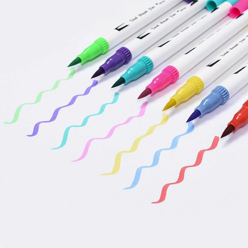100 Color Dual Tip Brush Marker Pens Graffiti Coloring Art Drawing Markers Pen Dual Tip Watercolor