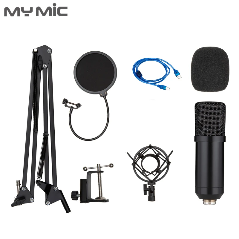 My Mic BM650UX Конденсатор Запись USB микрофон Студийный микрофон с регулируемой подставкой для компьютера игровой вещания