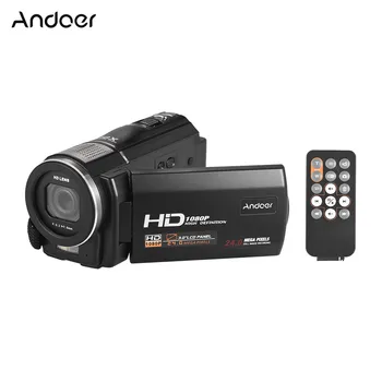 

Andoer HDV-F5 Full HD Digital Video Camera DV Recorder Camcorder Rotatable LCD Touchscreen with Remote Controller Battery