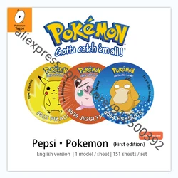 Cartes rondes Pokémon de Style 109 à 135, Tazos rares, première édition, premier partenaire, Collection circulaire, cadeaux pour enfants 
