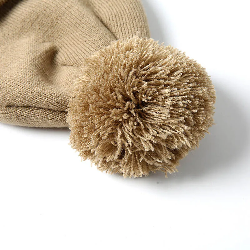 Зимние вязаные женские шапки бини, однотонные кепки с помпонами, мужская шапка, теплая плотная вязаная шапочка унисекс, Осенние повседневные бини