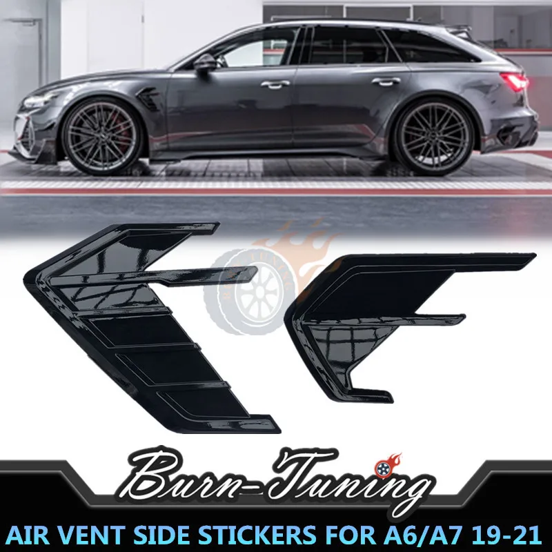 

Glossy Black ABS Air Vent Sticker For Audi A4 A5 A7 S7 RS7 Sportback A6 S6 RS6 Avant Allroad 2019-2021 Body Kits Car Side Trim