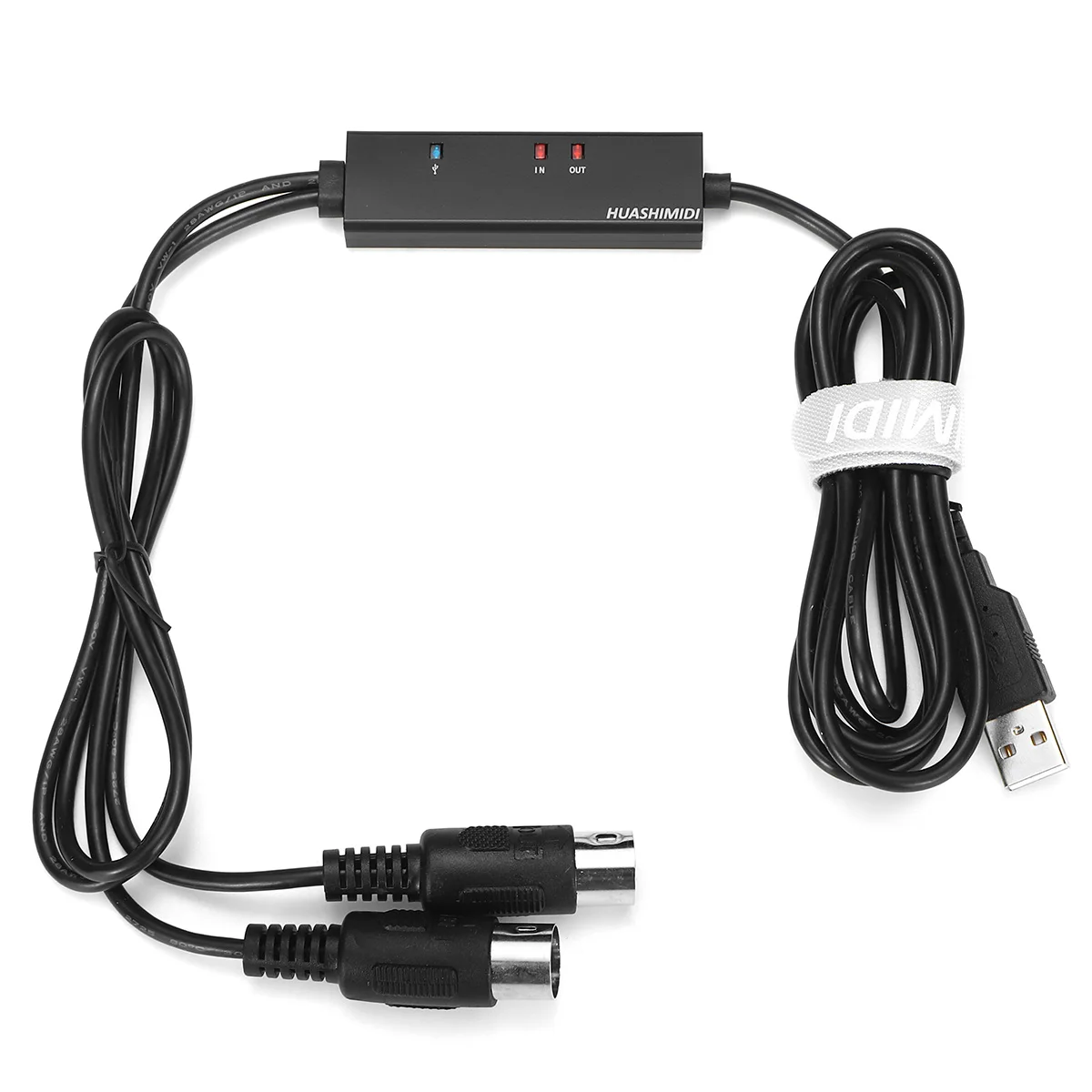 2 м midi-usb Кабель-адаптер высокоскоростной встроенный MIDI интерфейс конвертер для ПК и музыкальной клавиатуры шнур с индикаторным светом