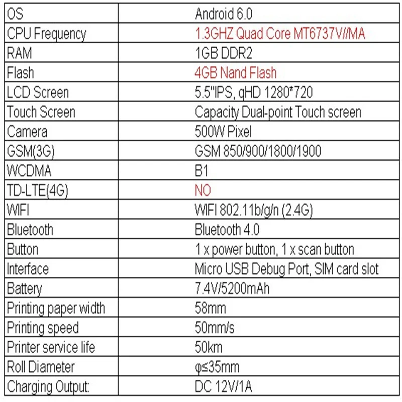 Портативный блок питания компьютера 5,5 дюймов пресс 3g Wifi Bluetooth Android Pda Мобильный платежный терминал с термопринтером(штепсельная вилка ЕС