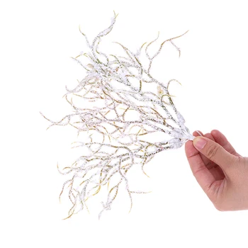 

New 2pcs Artificial White Pine Grass Flower Wedding Decor Craft Wreath Gift