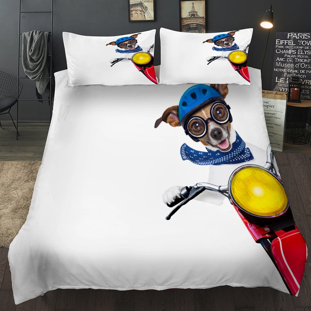  3D Cute Dog Duvet Cover Set Bedding Set Pug King Queen Bed Set King Comforter Bedding Set UO05#