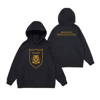 

Gidle concert 2020(G)I-DLE WORLD TOUR I-LAND same printing hoodies kpop unisex fleece/thin pullover loose sweatshirt