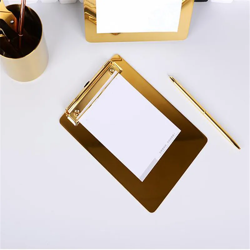 Stainless Steel Menu Splint Writing Board Folder Creative Stationery For Office Financial Restaurant School Supplies | Дом и сад